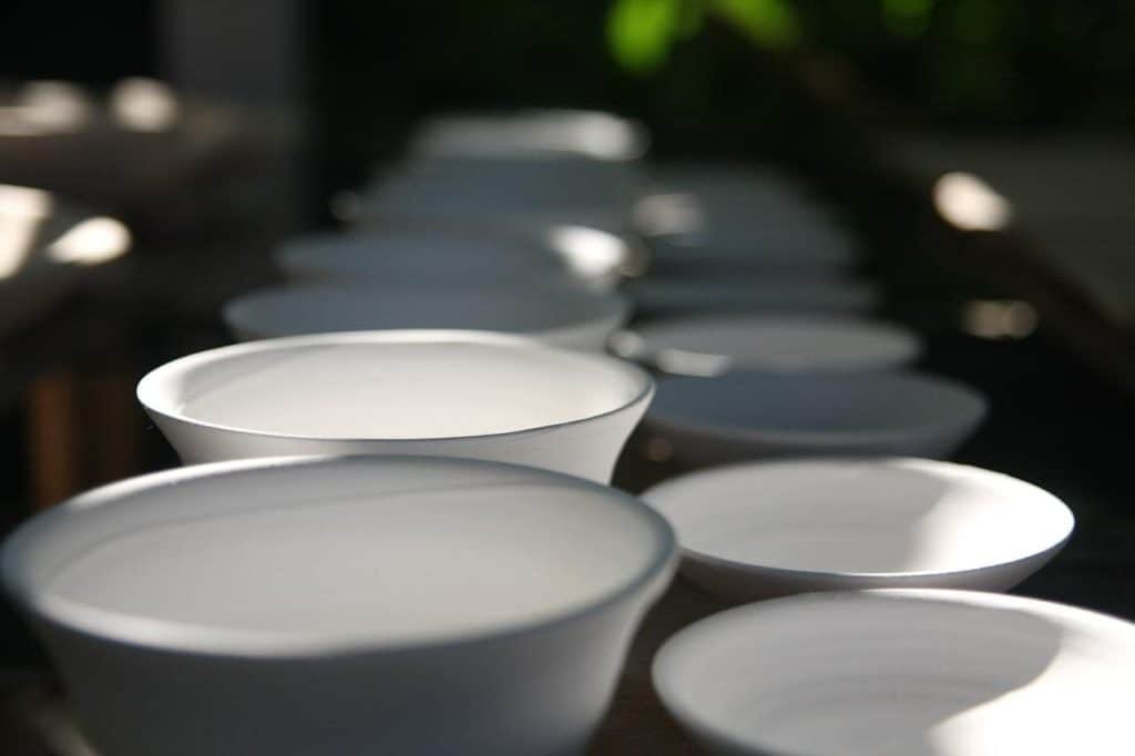 Ceramic Bowls white and grey