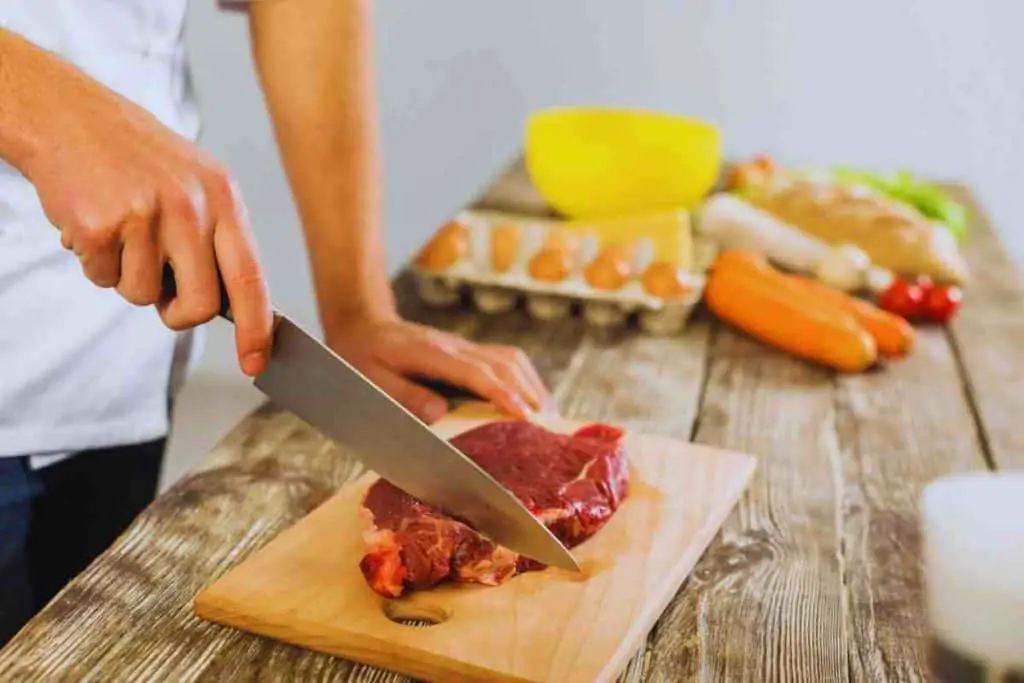 Meat on Wood Cutting Board
