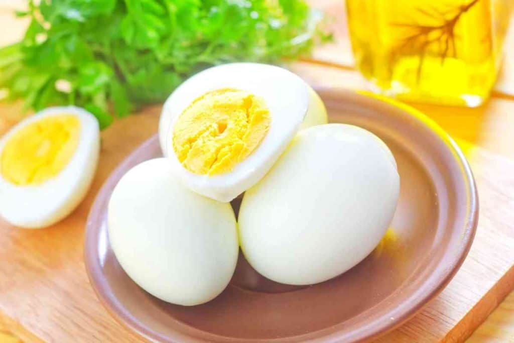boiled eggs in a plate