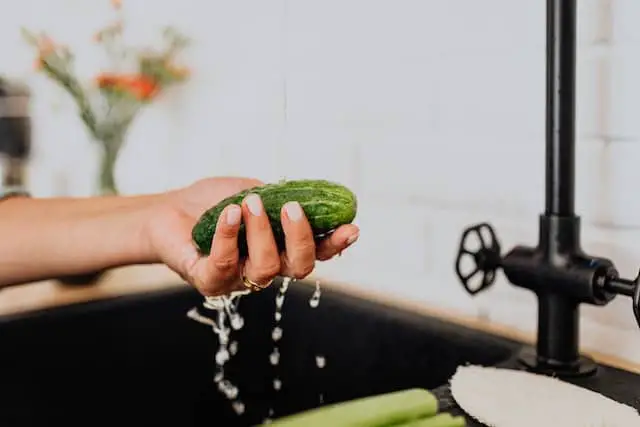 Washing cucumber